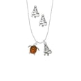 thumbnail image 2 of Delight Jewelry Silvertone Turtle with Resin Body Silver tone Zig Zag Christmas Tree Charm Necklace and Stud Earrings, 2 of 4