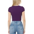 thumbnail image 5 of MixMatchy Women's Classic Stretchy Short Sleeve Round Neck Crop Top, 5 of 5