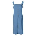 thumbnail image 3 of Women Loose Casual Jumpsuits Linen Wide Leg Jumpsuits Bib Pants Baggy Rompers Overalls With Pockets Dress for Women New Years Eve Jumpsuit Women New Jumpsuits for Women Juniors Jumpsuits Formal Short, 3 of 4