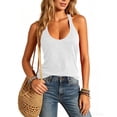 thumbnail image 6 of Karymi Workout Tops for Women Solid Racerback Tank Top, U Neck Sleeveless Loose Fit Low Cut Open Back Casual Pullover Camisole, Multi Color Basic Vest Going Out Tops, 6 of 9