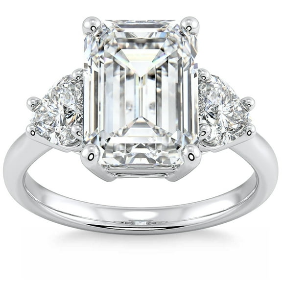 Empire Jewel Opulent 1 Ct Emerald Cut Diamond Wedding Ring - Lab Created Simulated Diamond - 14K White Gold Over - Ideal for Engagement & Anniversary Gifts - Stunning Prong Setting for Women's