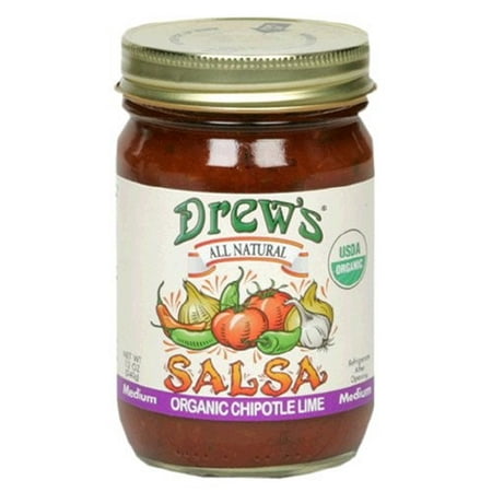 (2 Pack) Drew's All Natural Organic Salsa, Chipotle Lime, 12