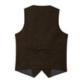 thumbnail image 6 of biudgviw Men's Suit Vest Tweed V Neck Waistcoat Business Formal Button Sleeveless Jacket for Wedding Party with Pockets, 6 of 6