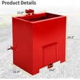 thumbnail image 4 of DEXTRUS 3 Point Tractor Ballast Box, Category 1 Hitch, 800 lbs Capacity, Rear Ballast with 2" Receiver Hitch for Tractors, Red, 4 of 7