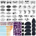 thumbnail image 1 of Kit de plantillas de pintura facial Suboyica con pinceles, esponja y pegatinas, 1 of 7