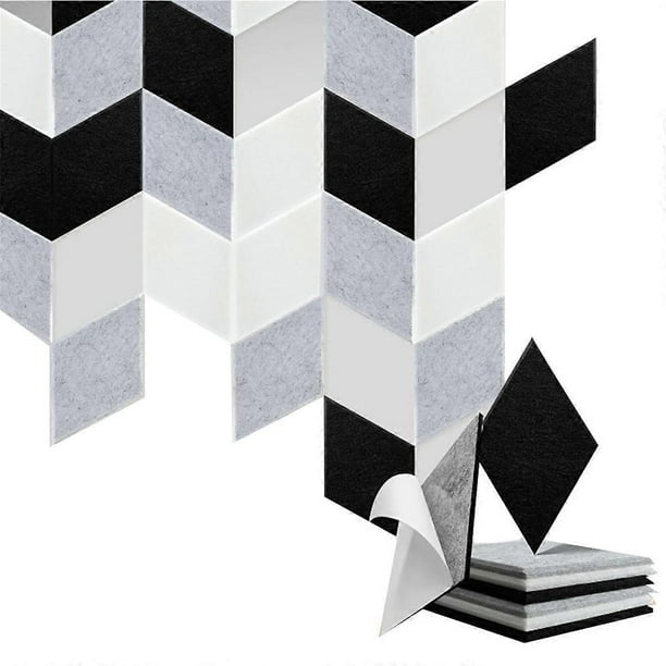 Paquete de 24 paneles autoadhesivos insonorizantes para pared, paneles de espuma acústica, paneles absorbentes de sonido para decoración de paredes, hogar, estudio.