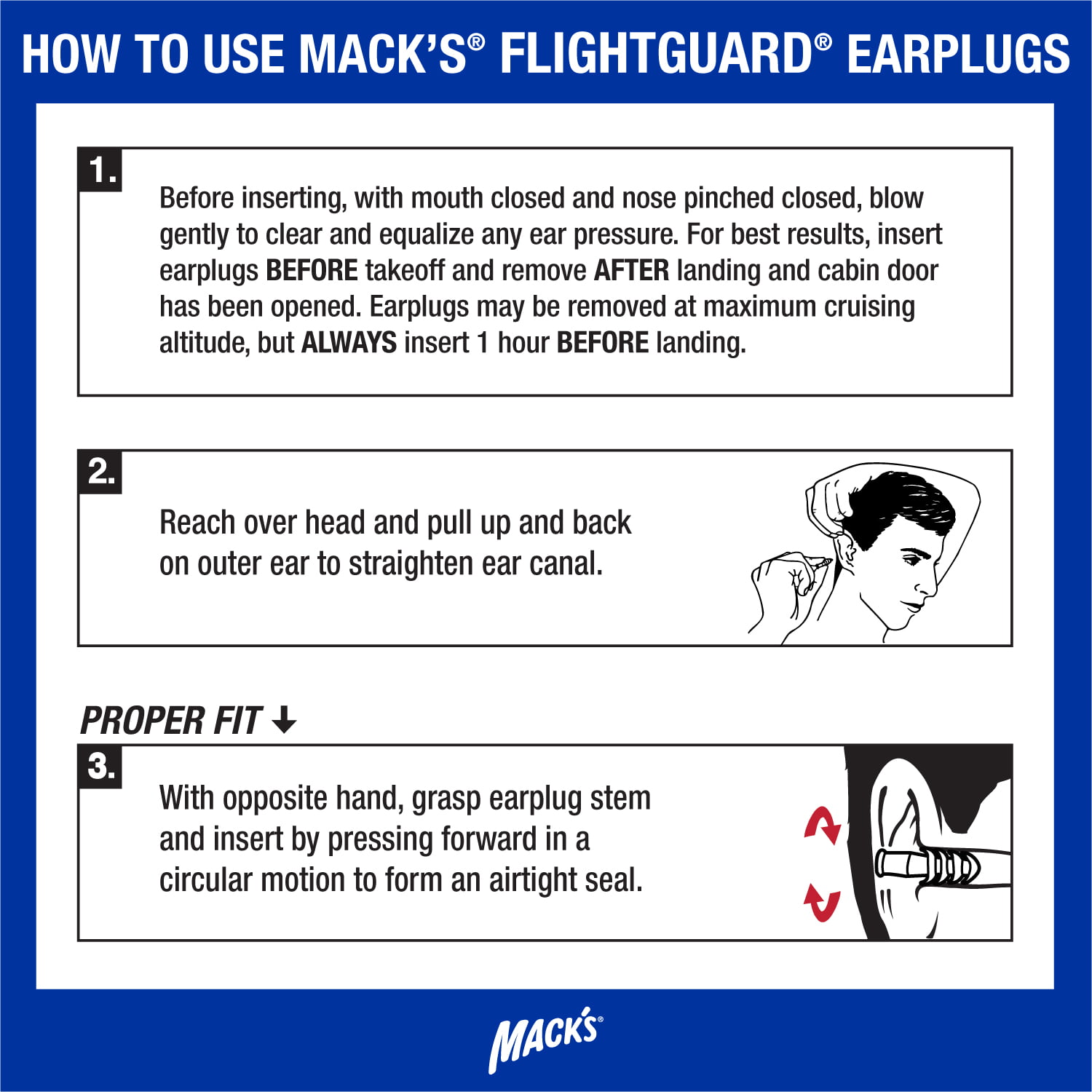 Mack's FlightGuard bouchons d'oreille pour avion - Auriseo