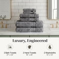 thumbnail image 6 of Modern Threads SpunLoft™ 6 Piece Adult Towel Set, Charcoal, 6 of 11