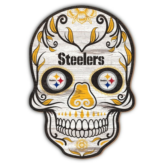 Pittsburgh Steelers 12'' Sugar Skull Sign