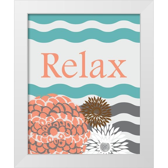 Murdock, Ramona 12x14 White Modern Wood Framed Museum Art Print Titled - Relax Waves