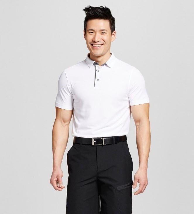 Champion Adult Men NCAA Textured Solid Polo