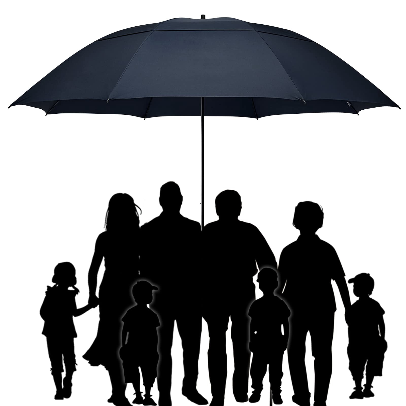 G4Free 80 Inch Huge Large Oversize Golf Umbrella Double Canopy Vented Windproof Stick Umbrellas, 6.6 Ft Heavy Duty for Outdoor Doorman Family