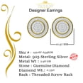 thumbnail image 4 of King of Bling's Yellow 0.33ct Diamond 925 Sterling Silver For Men's / Women's Round Earrings, 4 of 11