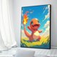 thumbnail image 3 of Figuras de anime de Pokémon en alta definición, Charizard, Bulbasaur, Squirtle, Charmander, ilustraciones, póster, pintura en lienzo, arte de pared, decoración de la habitación del hogar, 3 of 5