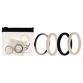 thumbnail image 1 of Juego de anillos gemelos de boda de silicona de 2 mm - Negro-Blanco de ROQ para mujer - Anillo de 4 x 9 mm, 1 of 1
