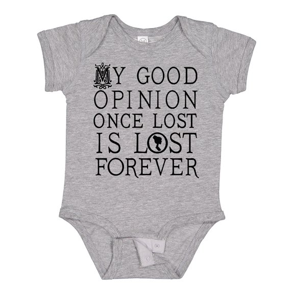 Inktastic Jane Austen Good Opinion Quote Girls Baby Bodysuit