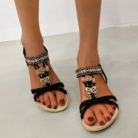 

Medcursor Fashion Spring And Summer Women Sandals Bohemian Casual Large Size Open Toe Flat Beach Shoes