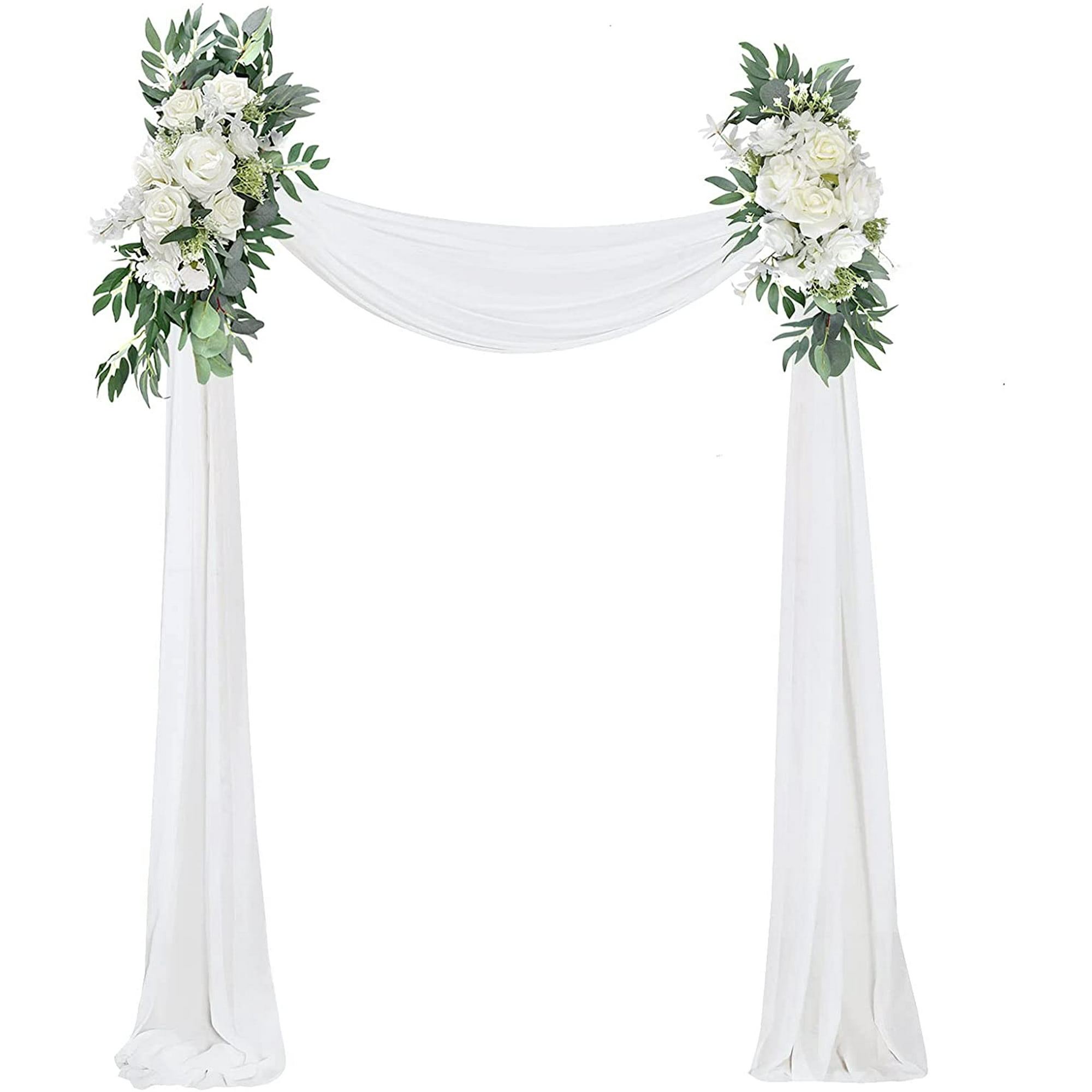 Wedding Arch Artificial Flowers Kit (Pack of 3) 2 Pack Ivory Greenery Floral  Arrangement with White Chiffon Drapery Fabric for Ceremony Party Reception Backdrop  Decorations | Walmart Canada