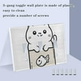 thumbnail image 3 of Yayeee Toggle Light Switch Wall Plate 2-Gang 4.56"x4.48" Decorative Outlet Cover, Beige Chubby Cat, 3 of 7