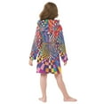 thumbnail image 7 of FORMRS Niños Bathrobe Unisex Hooded Robe Soft Plush Pajamas Sleepwear, Size 10-12T, Colorful Wavy Plaid, 7 of 7