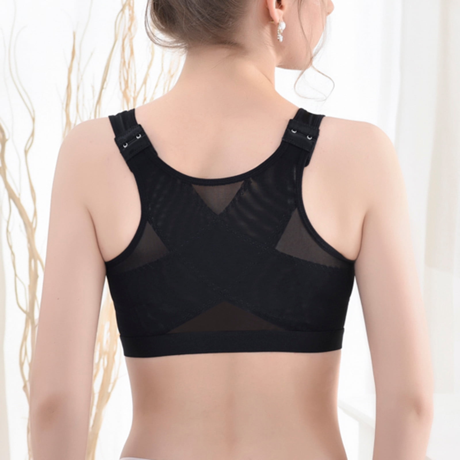 Ozmmyan Wirefree Bras for Women ,Plus Size Front Closure Lace Bra Wirefreee  Extra-Elastic Bra Active Yoga Sports Bras 34B/C/D-48B/C, Summer Savings  Clearance 