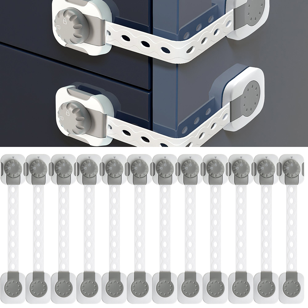 12 Pc Child Safety Strap Locks, Child Safety Proofing, Multi
