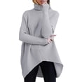 thumbnail image 3 of Chandail à Col Roulé Irrégulier pour Femmes, Automne et Hiver, Manches Longues, Tricoté, 3 of 6