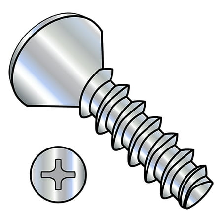 

6-19X3/8 Phillips Oval Thread Rolling Screws 48-2 Fully Threaded Zinc And Wax (Pack Qty 8 000) BC-0606LPO