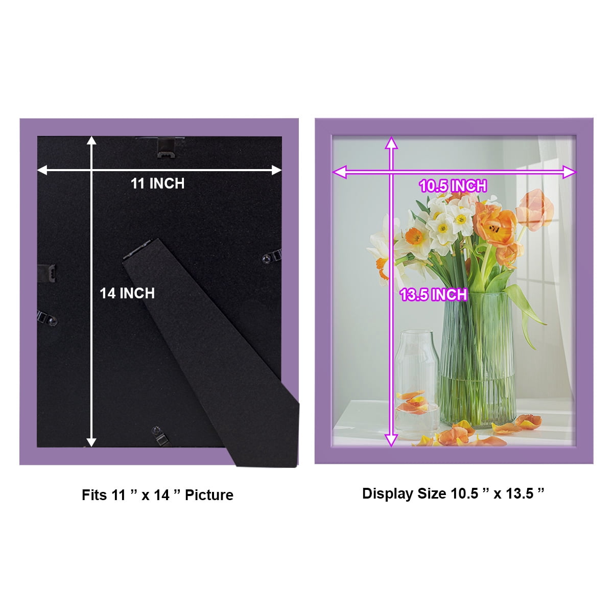 Modern 11 in. x 14 in. Violet Picture Frame (Set of 4)