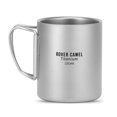 thumbnail image 1 of Taza de titanio Taza de doble pared de titanio de 450 ml / 220 ml, taza de agua, café, té, taza con Rover Camel Taza de titanio, 1 of 7