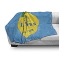 thumbnail image 3 of Tequila Soft Flannel Fleece Throw Blanket, Funny Drinking Words on Lemon with Mexican Themeds, Cozy Plush for Indoor and Outdoor Use, 60" x 80", Sky Blue Mustard, by Ambesonne, 3 of 6