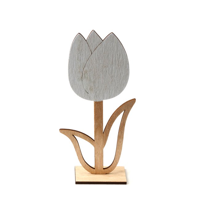 1 Uds. De flores pequeñas huecas de madera Natural adornos de Pascua mesa de regalo tulipán sólido para Festival boda
