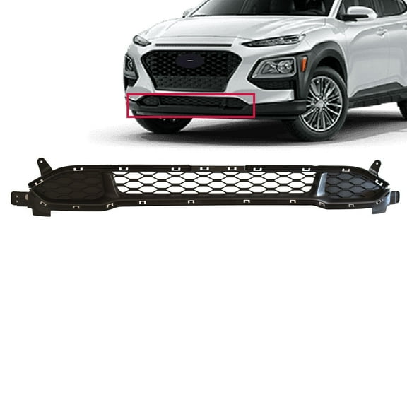 JX RACING Front Bumper Lower Grille Compatible with Hyundai Kona 2.0L 2018-2021 Matte Black ABS Plastic 86560J9000