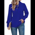 thumbnail image 1 of Suéter Tipo Túnica de Cuello Alto para Mujer, de Larga, de Punto Acanalado, Cómodo, Holgado, Informal, para Otoño Azul XL, 1 of 7