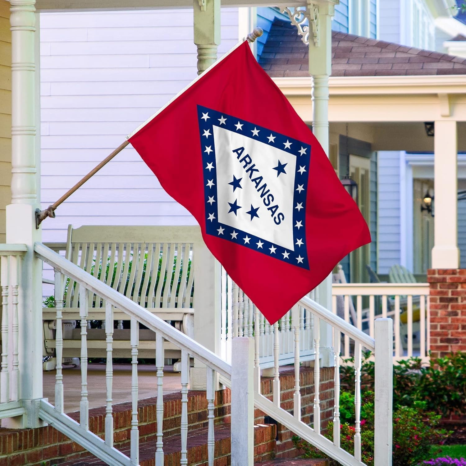 Oneluffy Arkansas Flag 3x5 Outdoor Double Sided Arkansas Razorback Flag AR State Flag Arkansas State Flag Banner Polyester with 2 Brass Grommets Decor for Indoor Outside Wall Room