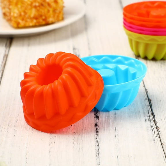 LEDMOMO Cake Pans For Baking Silicone Bakeware Oven Safe 12-Pcs Assorted Color