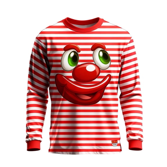 WERYOUNG Men's T-Shirts Carnival Long Sleeve Crewneck Graphic Print Striped T Shirt Daily Wear Loose Fit Tee Shirt Outdoor Activities Comfortable Stylish Tops