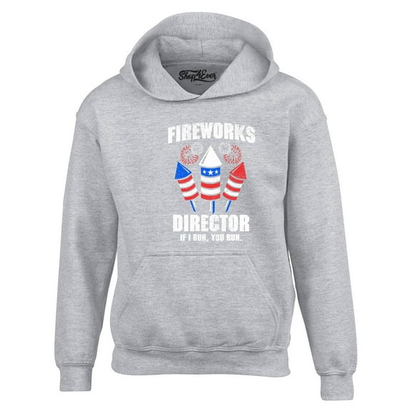 Shop4Ever Men's Fireworks Director 4th of July Hooded Sweatshirt Hoodie Medium Sports Grey