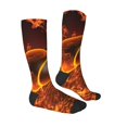 thumbnail image 3 of Fotbe Tennis Racket In Fire print Women's Men's Novelty Crew Socks Cotton Socks Knee High Socks for Walking,Running,Nurses,Pregnancy, 3 of 8