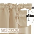 thumbnail image 2 of NICETOWN Small Blackout Curtains for Bathroom, Energy Efficient Kitchen Adjustable Rod Pocket Tier Curtain Panels Short Curtains for Basement, Biscotti Beige, 29"x24", 2 Panels, 2 of 7