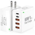 thumbnail image 2 of MHSIOAP-2Pack USB C Fast Charger Block, Total 60W 5-Port USB C Wall Charger 30W Type C Charging Block, 2USB C+3USB A PD 3.0 Multiport Charging Cube for iPhone 17 16 15 14 Pro Max, G-alaxy S26 S25 Ult, 2 of 2