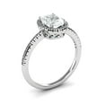 thumbnail image 2 of SuperJeweler 1 1/2 Carat Oval Shape Moissanite and Halo Diamond Ring In Sterling Silver For Women, 2 of 6