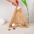 thumbnail image 3 of LINLIN Personalized Alphabet Piggy Bank alphabet piggy bank Wooden Letter a to Z Piggy Bank Coin Bank Money Box Decorative Money Saving Toys for Children Birthday, 3 of 8