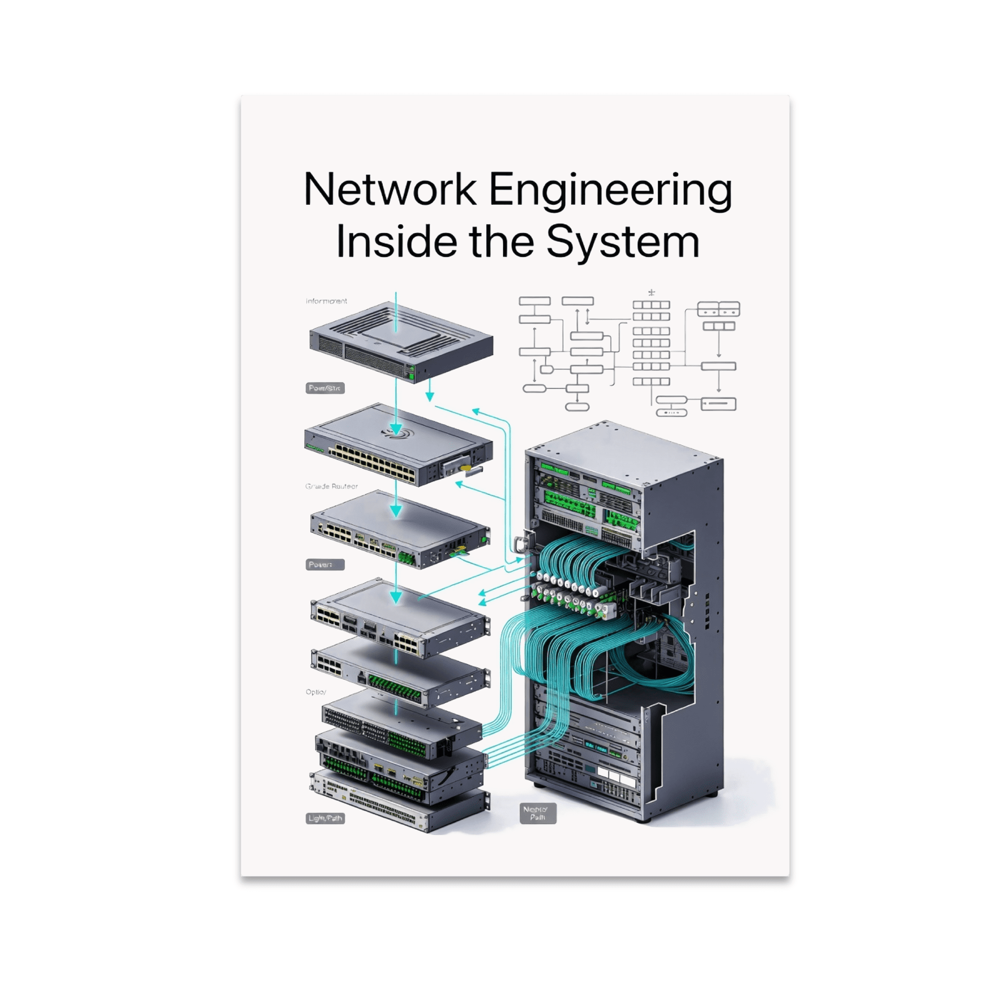 Network Engineering Inside the System, 13 x 19 in Glossy Unframed Wall Poster, Vertical