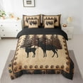 thumbnail image 2 of Deer Print King Bed in a Bag Animal Bedding Sets 7 Piece Deer Hunting Themed Comforter Set with Sheets Rustic Farmstyle Bear Paw Print Bed Set Canbin Deer Sheets, 2 of 5