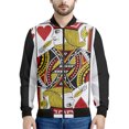 thumbnail image 2 of Chaqueta con estampado de naipes para hombre, chaqueta con cremallera y estampado 3D de póquer, informal, holgada, con cremallera, estilo bomber, 2 of 4