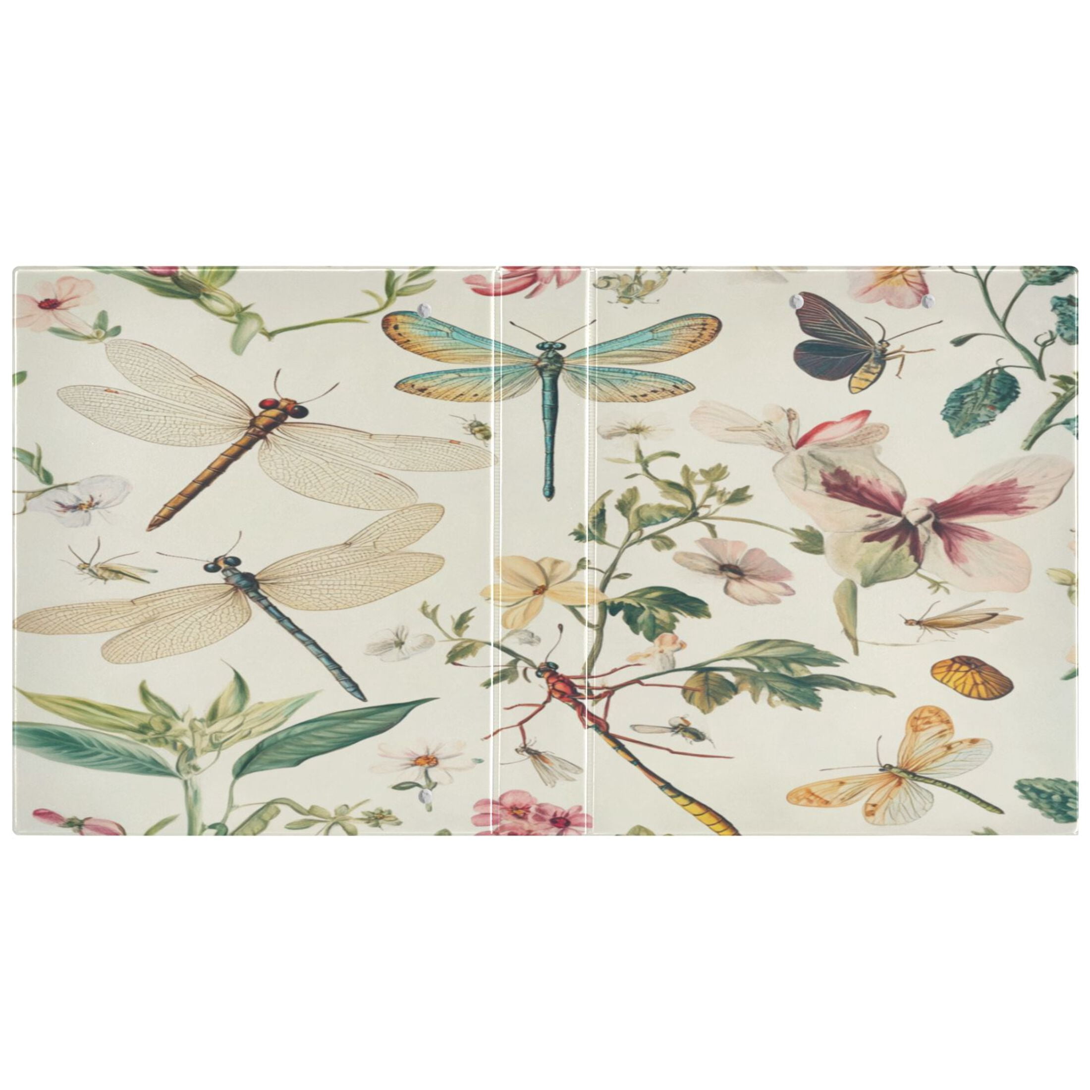 WOBOGO Dragonfly Print Painting File Folders Extra Large Capacity to Hold 200 Sheets of Documents Hard Shell Ring Binder for School Home Office