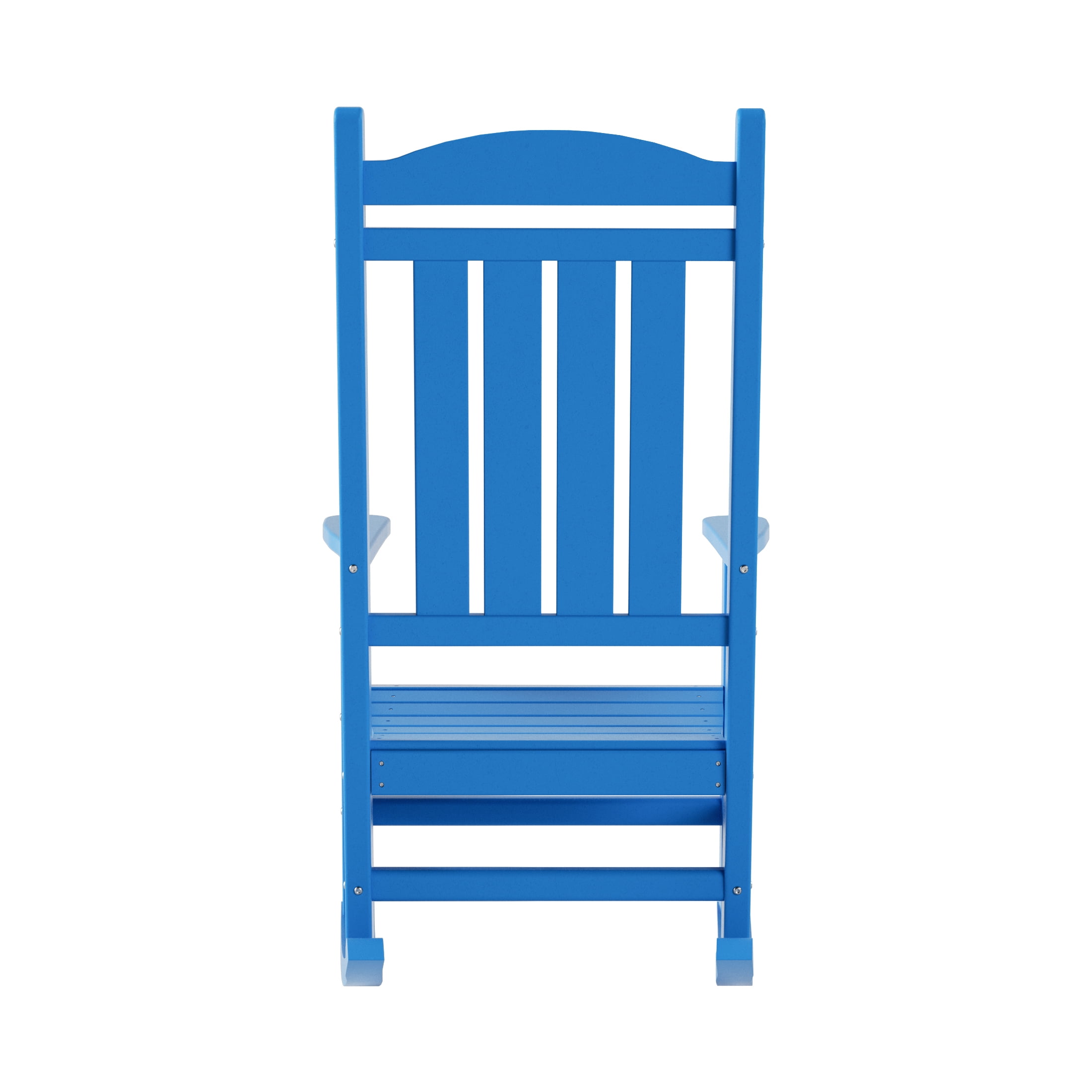 GARDEN Set of 2 Classic Plastic Adirondack Porch Rocking Chairs, Pacific Blue