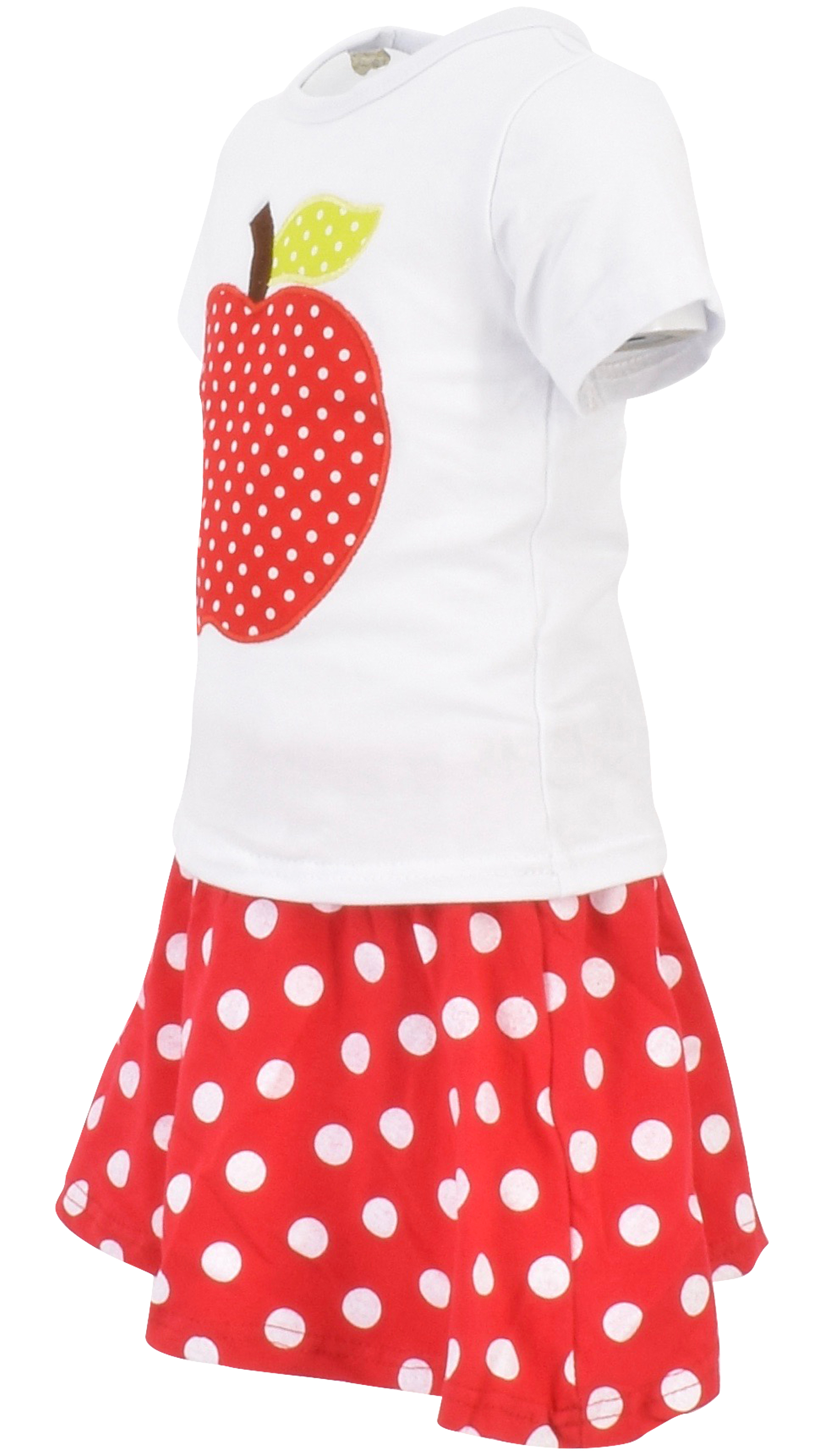 Unique Baby Girls Back to School Apple Skirt Boutique Outfit (4T/M, Red) - image 2 of 4