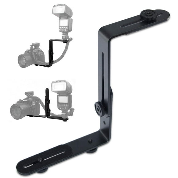 Soporte para flash de cámara EXMAX, aleación de aluminio y metal en forma de L
